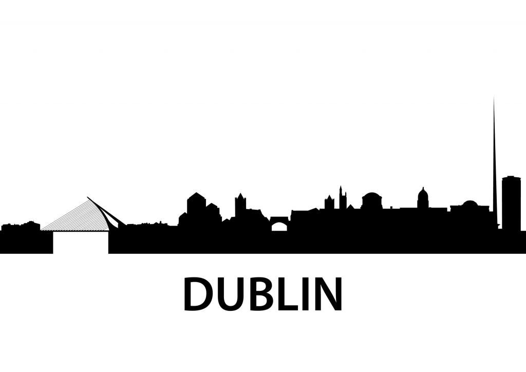Dublin City Skyline Silhouette Vinyl Wall ART Sticker Outline Souvenir